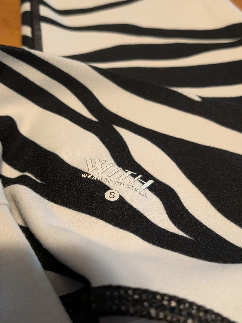 WITH: Wear It To Heart Zebra Print Leggings - Size Small - Excellent Condition